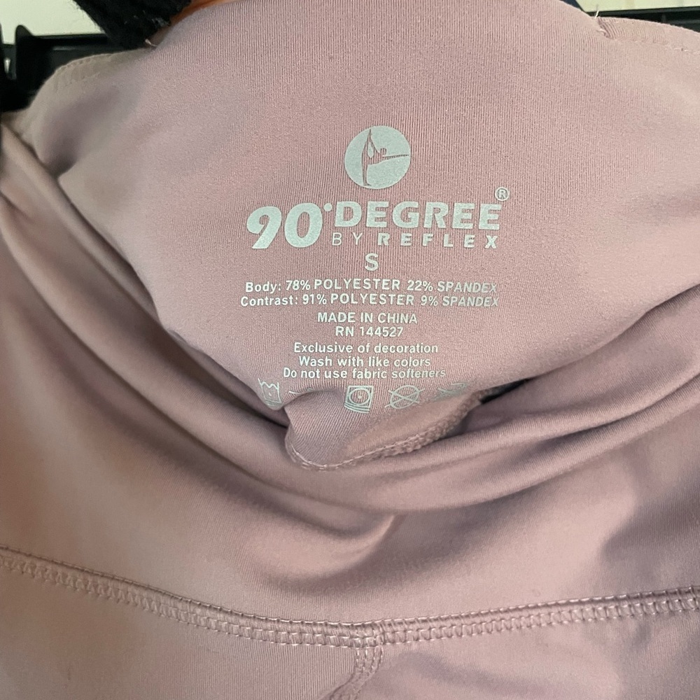 90 Degree By Reflex Mauve Pink High-Waisted Legging With Side Pocket Active Yoga - Picture 5 of 9